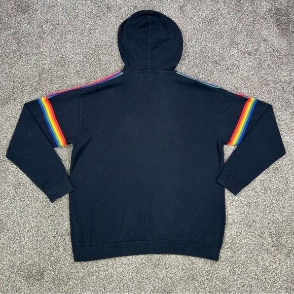 OUTERKNOWN NOSTALGIC HOODIE BLACK RAINBOW XL - Picture 3 of 5